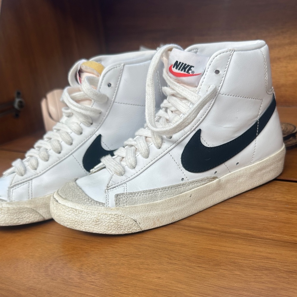 Nike White and Black High-Top Sneakers